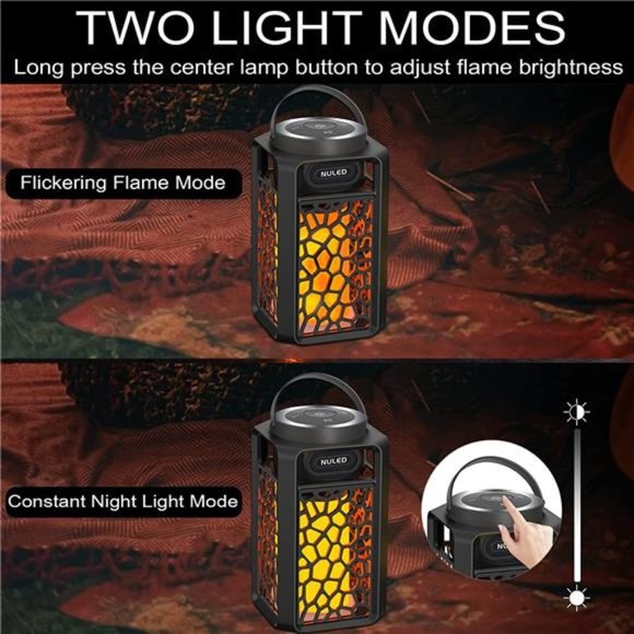 Outdoor Bluetooth 5.1 Speakers LED Flame Speakers 10W TWS Tiki Torch Lantern - Picture 4 of 6